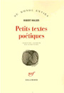 Robert Walser - Petits textes poétiques
